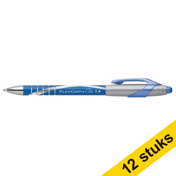 Papermate Aanbieding: 12x Papermate balpen Flexgrip Elite blauw (1,4 mm)  237125 - 1