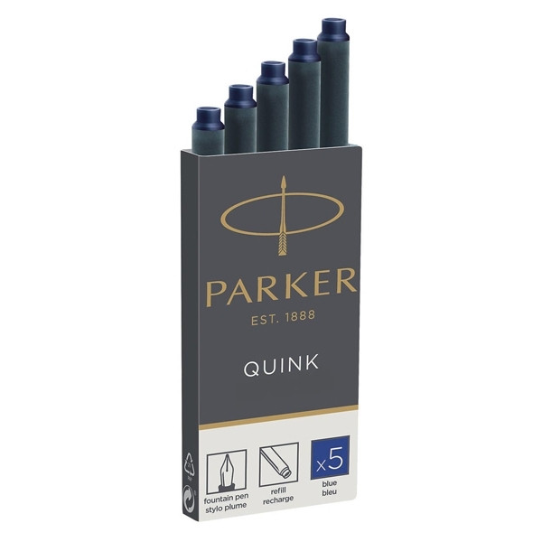strijd gallon Boekhouding Parker 1950384 quink inktpatroon blauw (5 stuks) Parker 123inkt.nl