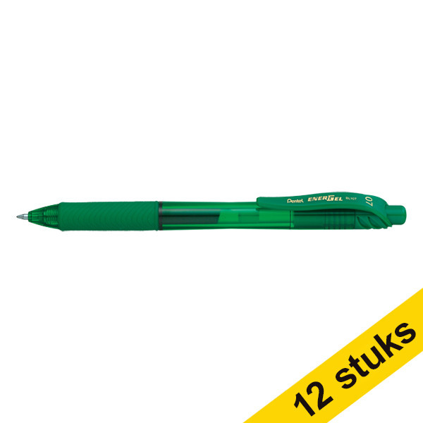 Pentel Aanbieding: 12 x Pentel Energel BL107 rollerpen groen  210058 - 1