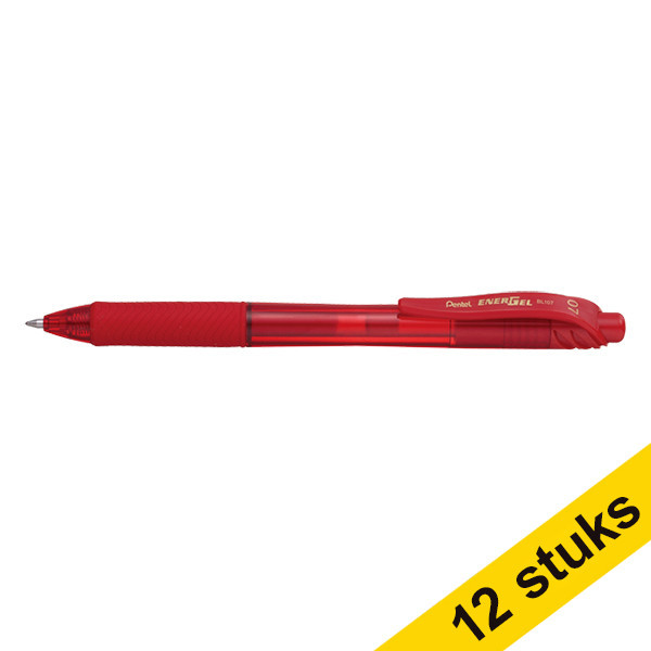 Pentel Aanbieding: 12 x Pentel Energel BL107 rollerpen rood  210057 - 1