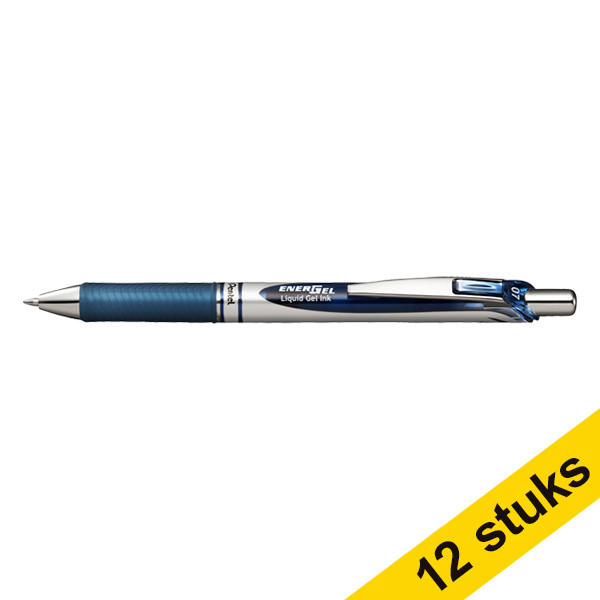 Pentel Aanbieding: 12 x Pentel Energel BL77 rollerpen donkerblauw  210067 - 1