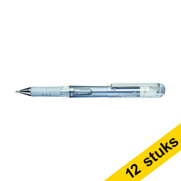 Pentel Aanbieding: 12x Pentel K230M gelpen zilver  210184 - 1