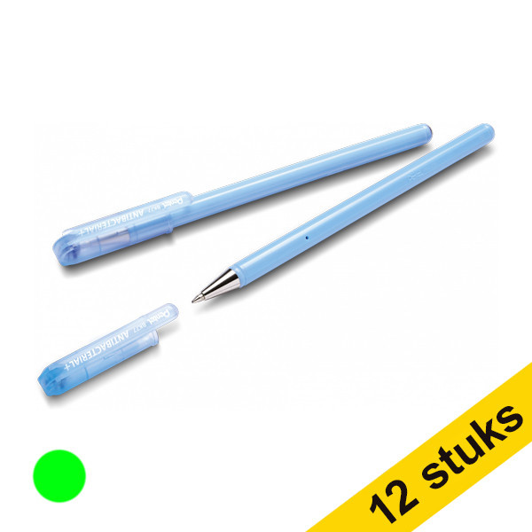 Pentel Aanbieding: 12x Pentel antibacteriële Balpen BK77AB groen  210052 - 1