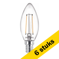 Aanbieding: 6x Philips E14 filament led-lamp kaars 1.4W (15W)