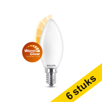 Aanbieding: 6x Philips E14 led-lamp kaars WarmGlow mat dimbaar 3.4W (40W)