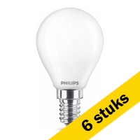 Aanbieding: 6x Philips E14 led-lamp kogel mat 6.5W (60W)