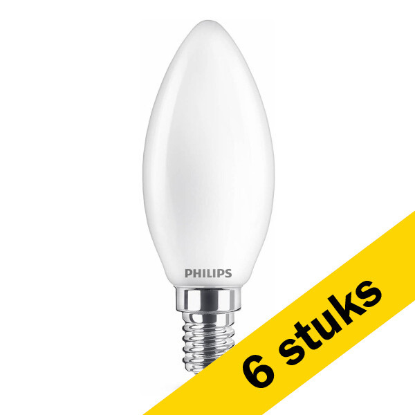 Klap Vertrouwen op Appartement Aanbieding: 6x Philips E14 led lamp kaars mat warm wit 4.3W (40W) Philips  123inkt.nl