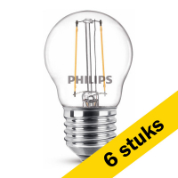 Aanbieding: 6x Philips E27 filament led lamp kogel warm wit 2W (25W)