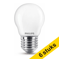 Aanbieding: 6x Philips E27 led-lamp kogel mat warm wit 6.5W (60W)