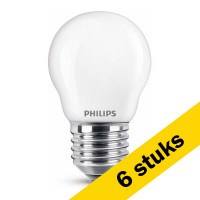 Aanbieding: 6x Philips E27 led lamp kogel mat warm wit 4.3W (40W)
