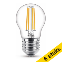 Aanbieding: 6x Philips LED lamp E27 Kogel Filament 2700K 6.5W (60W)