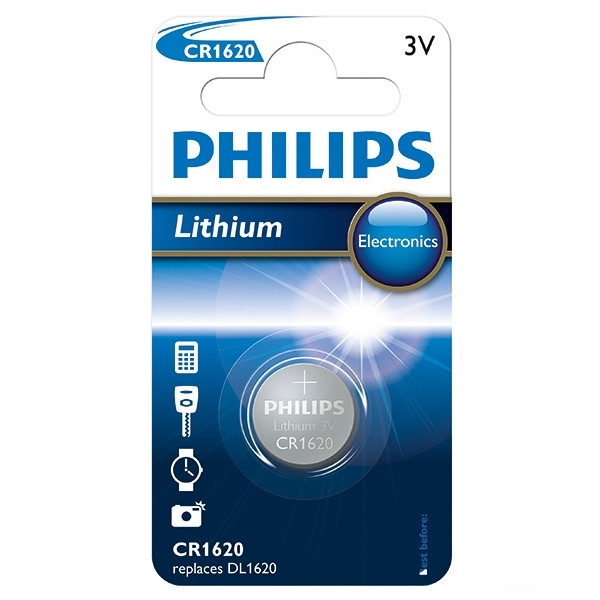 Wiskunde Zeebrasem Mededogen Philips CR1620 Lithium knoopcel batterij 1 stuk Philips 123inkt.nl