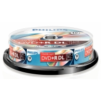 Philips DVD+R double layer 10 stuks in cakebox DR8S8B10F/00 098007