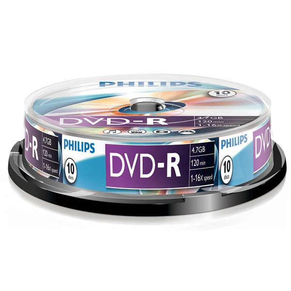 Philips DVD-R 10 stuks in cakebox DM4S6B10F/00 098027 - 1