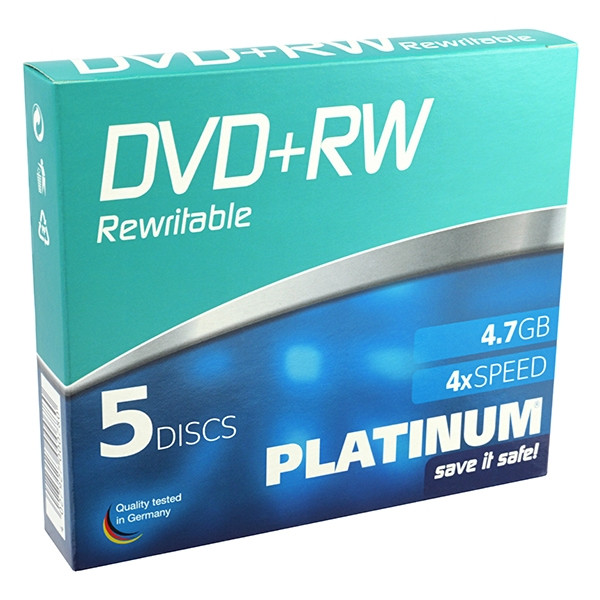 Platinum DVD+RW rewritable 5 stuks in jewel case 100161 090310 - 1