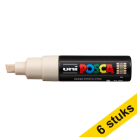 Aanbieding: 6x POSCA PC-8K verfmarker beige (8 mm beitel)