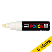 Aanbieding: 6x POSCA PC-8K verfmarker wit (8 mm beitel)