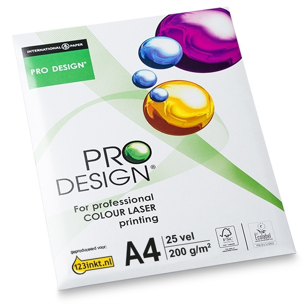 pad Recyclen smal Pro-Design papier 1 pak van 25 vel A4 - 200 grams Pro-Design 123inkt.nl