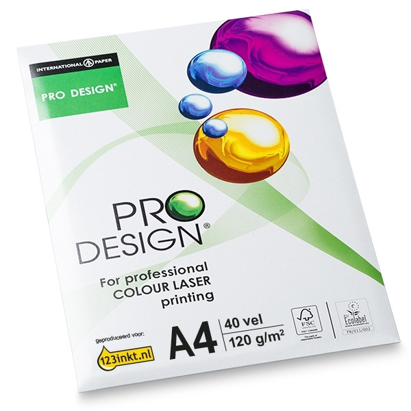 lengte spoelen Iedereen Pro-Design papier 1 pak van 40 vel A4 - 120 grams Pro-Design 123inkt.nl