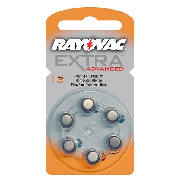 Rayovac advanced 13 gehoorapparaat batterij 6 stuks (oranje) 123inkt.nl
