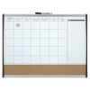 Rexel Quartet duobord whiteboard/kurk met maandplanner 58,5 x 43 cm 1903813 208167 - 1