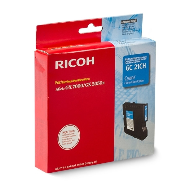 Ricoh GC-21CH inktcartridge cyaan hoge capaciteit (origineel) 405537 067042 - 1
