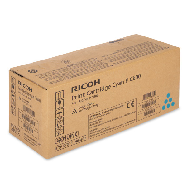 Ricoh type P C600 toner cyaan (origineel) 408315 602285 - 1