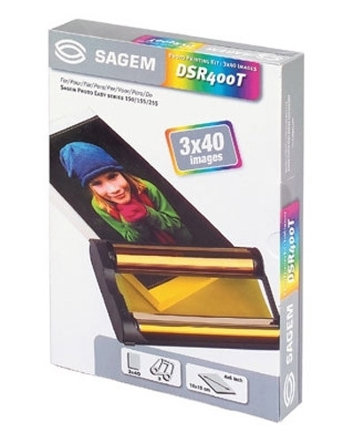 Sagem DSR 400T 3 inktcartridge + 120 vel fotopapier formaat 10 x 15 (origineel) DSR-400T 031915 - 1