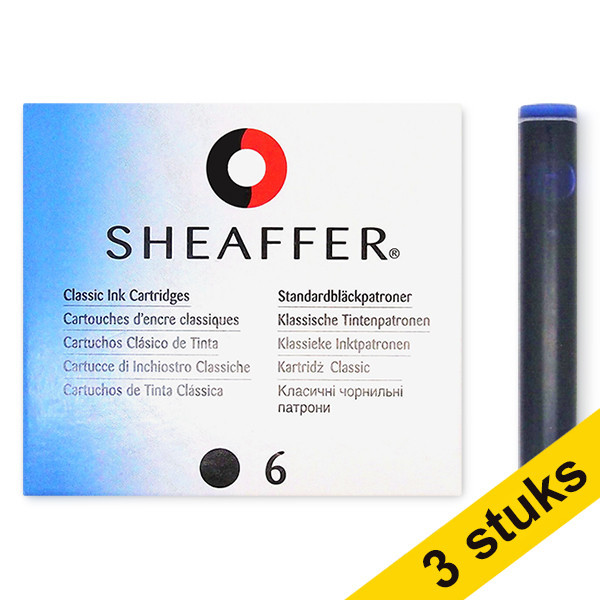 Sheaffer Aanbieding: 3x Sheaffer Classic inktpatronen zwart 6 stuks  403743 - 1