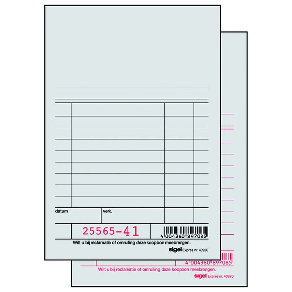 Sigel Expres kassablok grijs met carbon (2 x 50 vel) 40925 208522 - 1