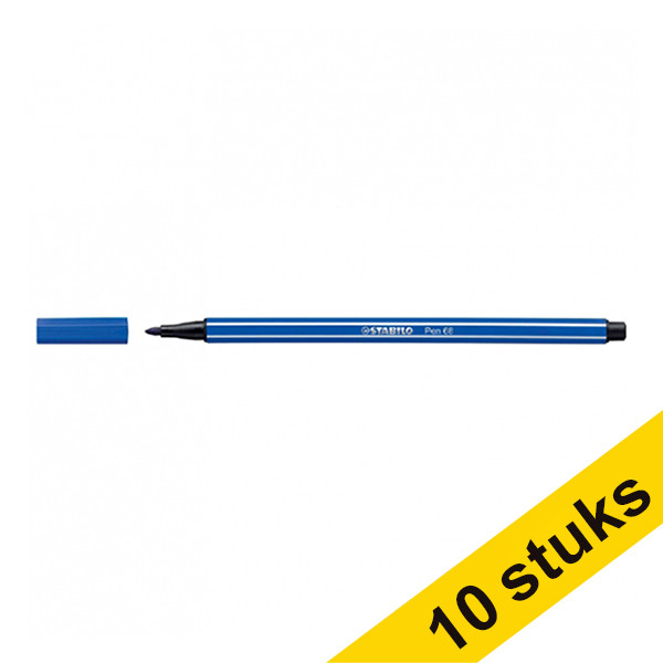 Stabilo Aanbieding: 10x Stabilo point 68 viltstift donkerblauw  200242 - 1