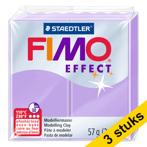 Staedtler Aanbieding: 3x Fimo klei effect 57g lila | 605  424678 - 1