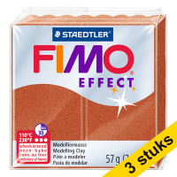 Aanbieding: 3x Fimo klei effect 57g metallic koper | 27