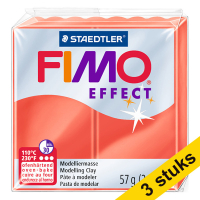Aanbieding: 3x Fimo klei effect 57g transparant rood | 204