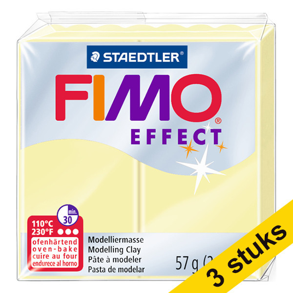 Staedtler Aanbieding: 3x Fimo klei effect 57g vanille | 105  424664 - 1