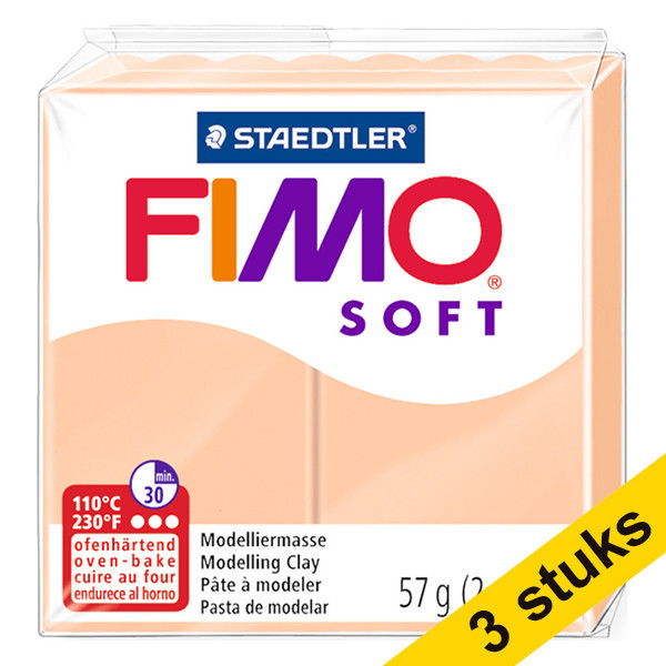 Staedtler Aanbieding: 3x Fimo klei soft 57g beige | 43  424656 - 1