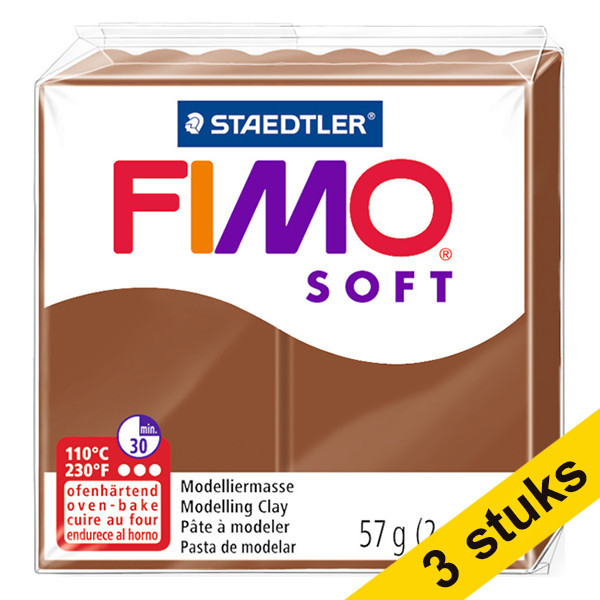 Staedtler Aanbieding: 3x Fimo klei soft 57g caramel | 7  424705 - 1