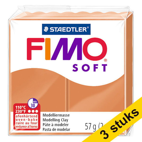 Staedtler Aanbieding: 3x Fimo klei soft 57g cognac | 76  424657 - 1