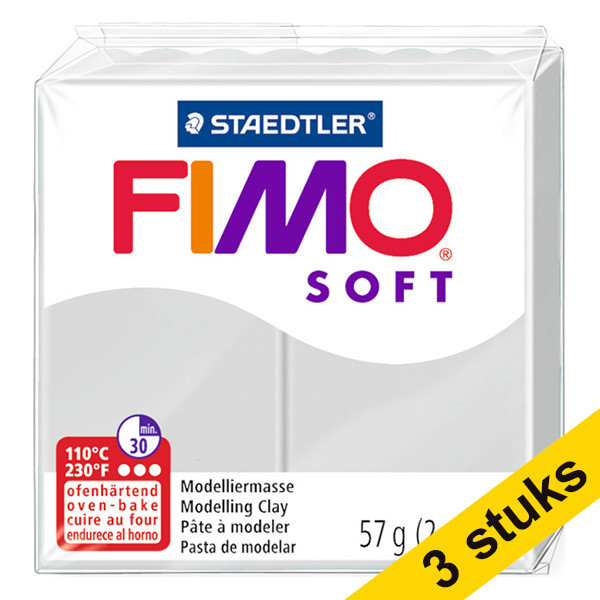 Staedtler Aanbieding: 3x Fimo klei soft 57g dolfijngrijs | 80  424697 - 1