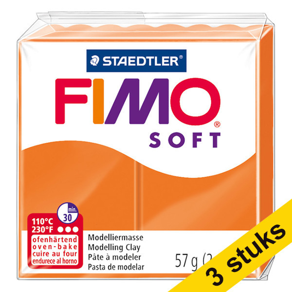 Staedtler Aanbieding: 3x Fimo klei soft 57g mandarijn | 42  424672 - 1