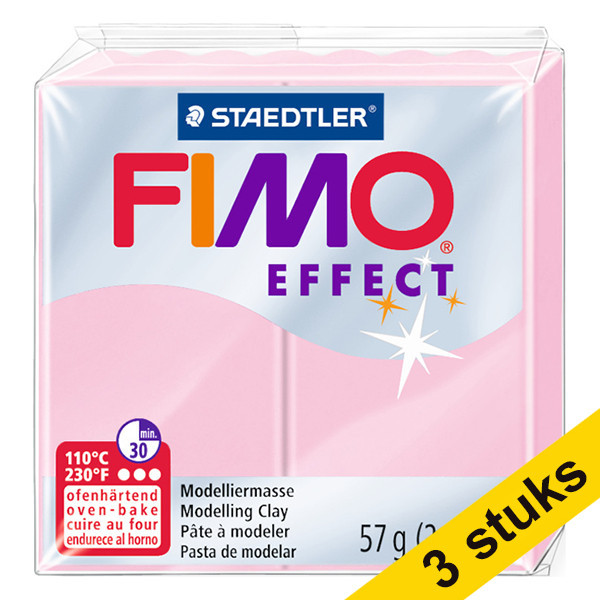 Staedtler Aanbieding: 3x Fimo klei soft 57g pastelrosé | 205  424685 - 1