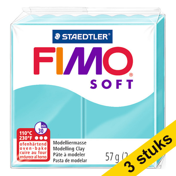 Staedtler Aanbieding: 3x Fimo klei soft 57g pepermunt | 39  424703 - 1