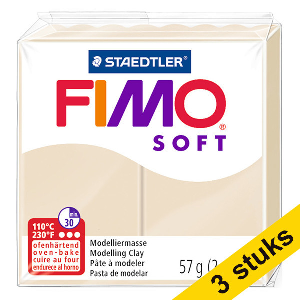 Staedtler Aanbieding: 3x Fimo klei soft 57g sahara | 70  424706 - 1