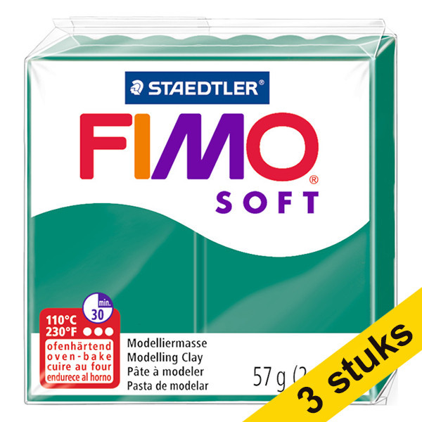 Staedtler Aanbieding: 3x Fimo klei soft 57g smaragd | 56  424667 - 1