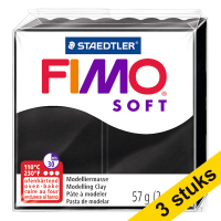 Aanbieding: 3x Fimo klei soft 57g zwart | 9