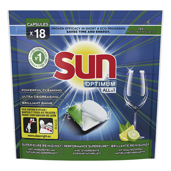 Sun Optimum All-in 1 vaatwastabletten citroen (18 vaatwasbeurten)  SSU00116 - 1