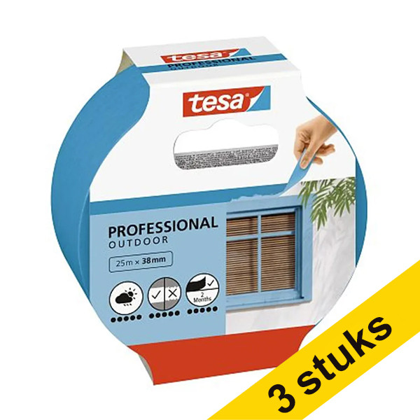 Tesa Aanbieding: 3x Tesa Professional Outdoor afdekplakband 38 mm x 25 m  202405 - 1