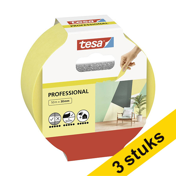 Tesa Aanbieding: 3x Tesa Professional afdekplakband 30 mm x 50 m  202403 - 1