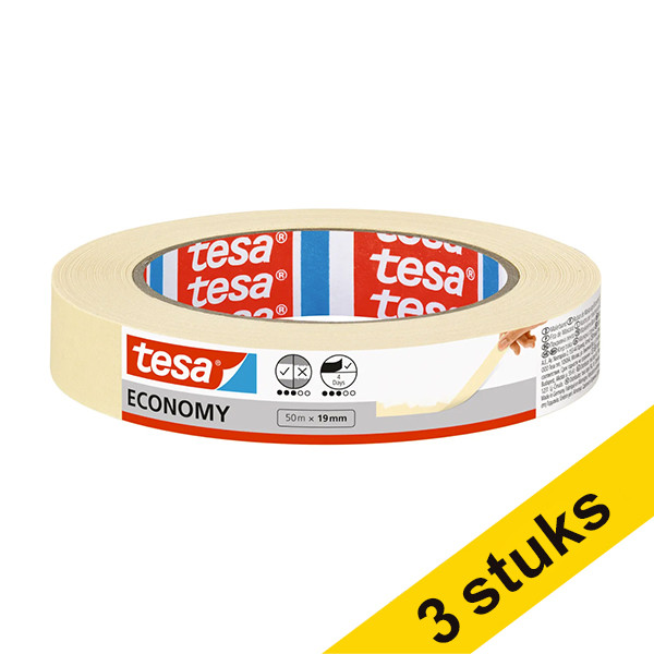 Tesa Aanbieding: 3x Tesa afdekplakband 19 mm x 50 m  203373 - 1