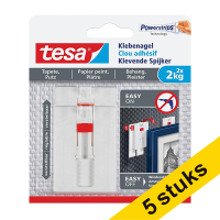 Aanbieding: 5x Tesa verstelbare klevende spijker voor gevoelige oppervlakken 2 kg (2 stuks)